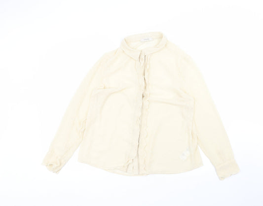 Womens UK Size 16 Oasis Beige Basic Button-Up