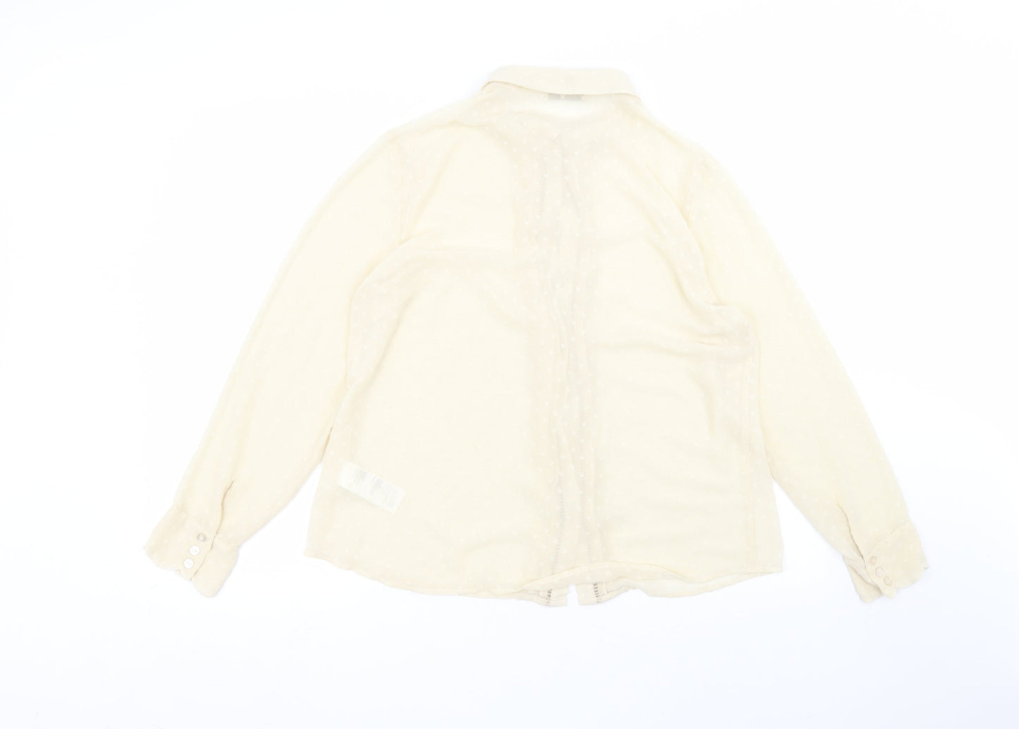 Womens UK Size 16 Oasis Beige Basic Button-Up