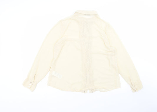 Womens UK Size 16 Oasis Beige Basic Button-Up