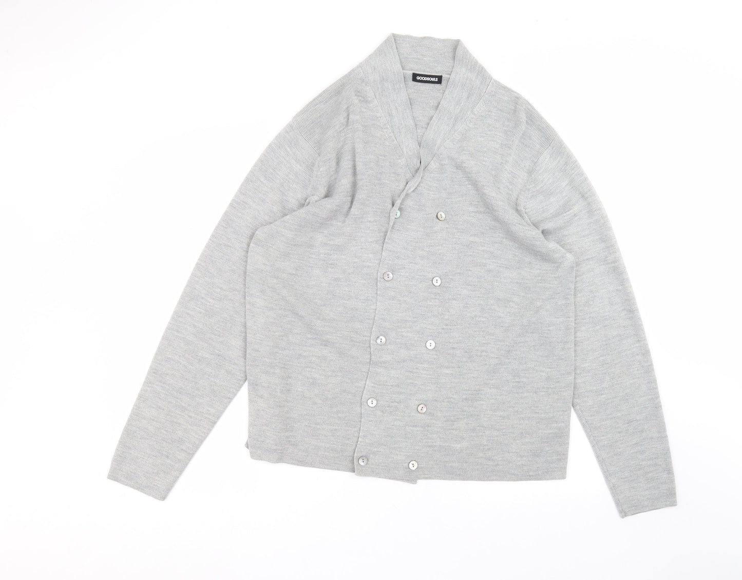 Goodsouls Womens Grey Round Neck  Acrylic Cardigan Jumper Size XL
