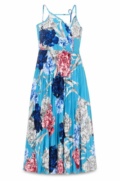 ASOS Womens Blue Floral Polyester A-Line  Size 8 V-Neck