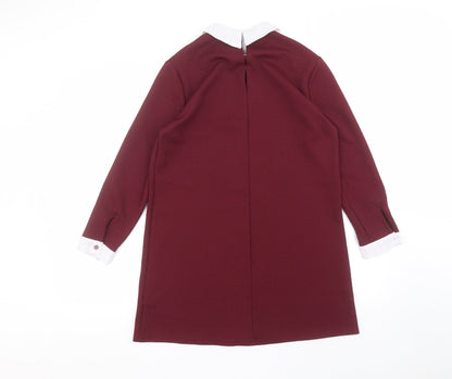 Primark Womens Red Collared  Polyester Pullover Jumper Size 12