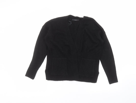 George Womens Black V-Neck  Acrylic Cardigan Jumper Size S