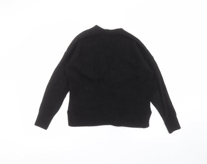 George Womens Black V-Neck  Acrylic Cardigan Jumper Size S