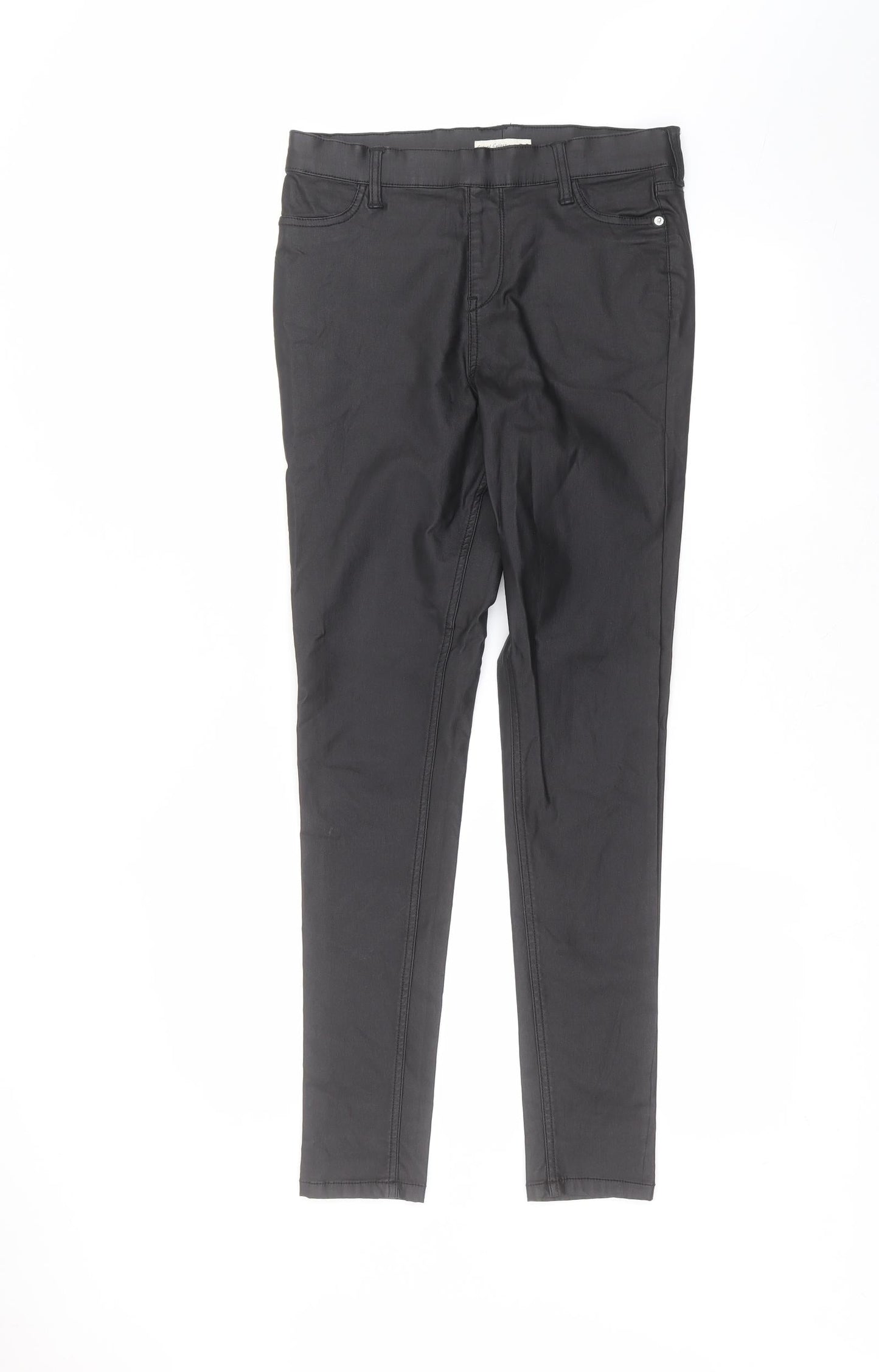 F&F Womens Black  Viscose Trousers  Size 12 L28 in Regular