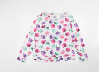 F&F Womens White Round Neck  Polyester Pullover Jumper Size 12