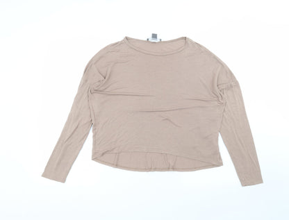 Primark Womens Brown  Viscose Basic T-Shirt Size S Round Neck