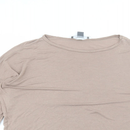 Primark Womens Brown  Viscose Basic T-Shirt Size S Round Neck
