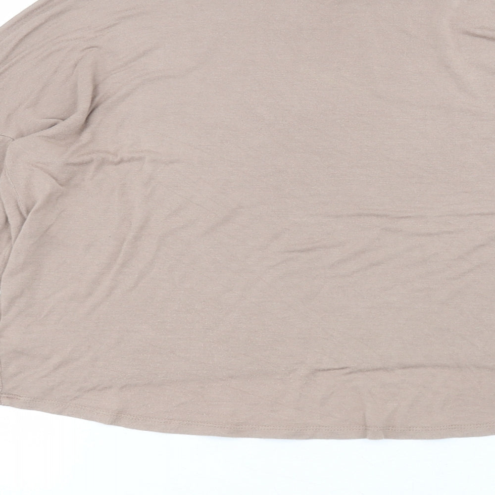 Primark Womens Brown  Viscose Basic T-Shirt Size S Round Neck