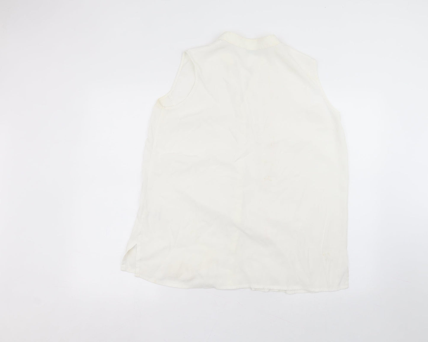 Womens UK Size 16 Marks and Spencer White Basic Button-Up