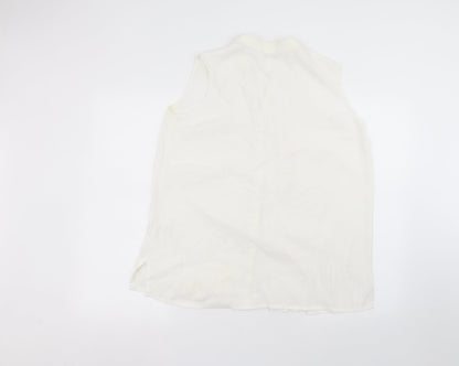 Womens UK Size 16 Marks and Spencer White Basic Button-Up
