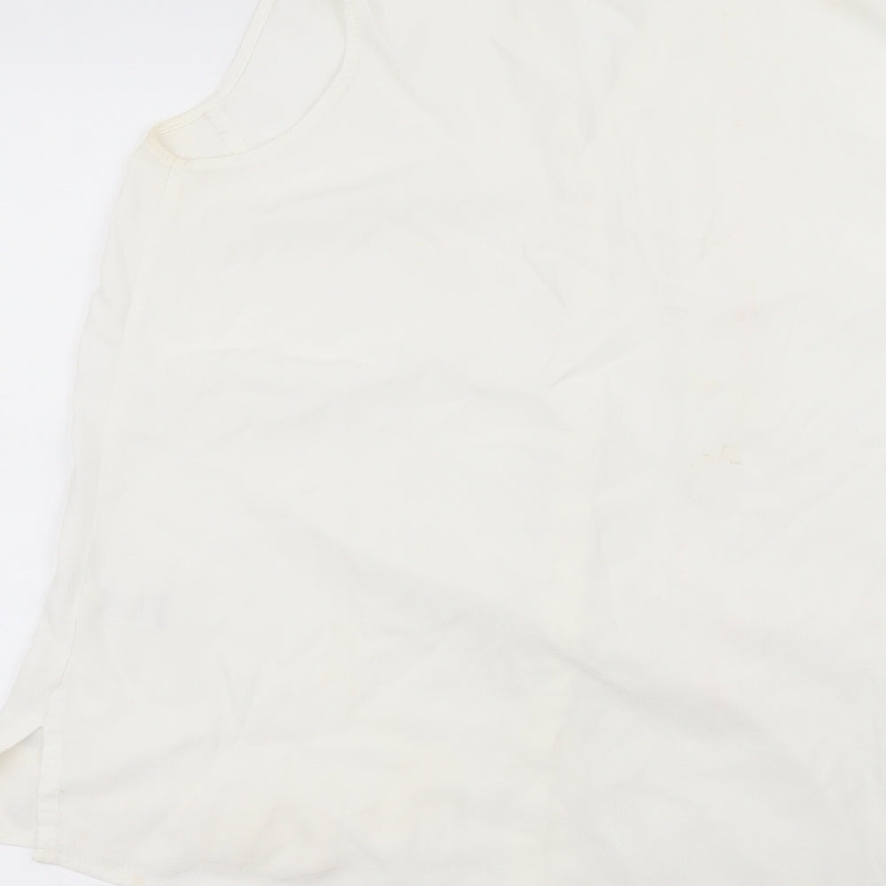 Womens UK Size 16 Marks and Spencer White Basic Button-Up