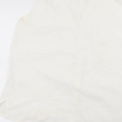 Womens UK Size 16 Marks and Spencer White Basic Button-Up