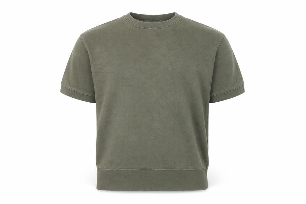 Front view of Topman men’s green round neck cotton jumper, size XS