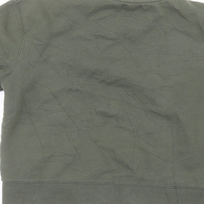 Topman Mens Green Round Neck  Cotton Pullover Jumper Size XS