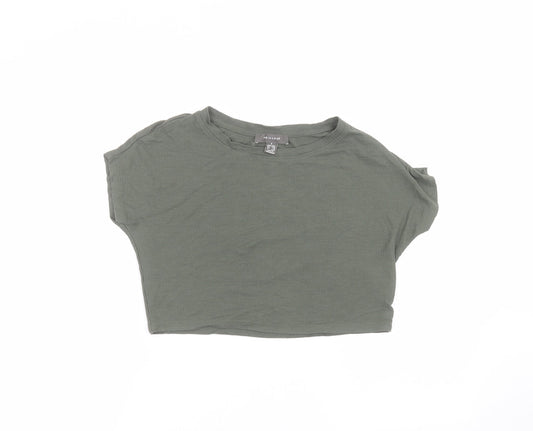 Primark Womens Green  Polyester Basic T-Shirt Size S Round Neck