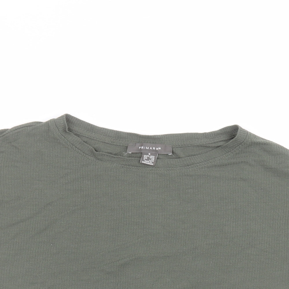 Primark Womens Green  Polyester Basic T-Shirt Size S Round Neck