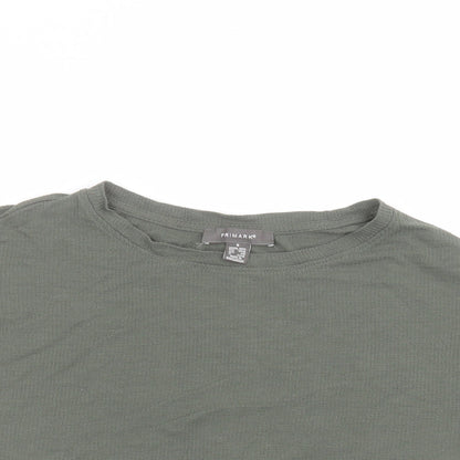 Primark Womens Green  Polyester Basic T-Shirt Size S Round Neck