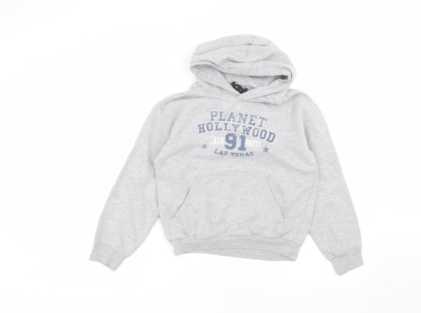 Planet Hollywood Boys Grey  Cotton Pullover Hoodie Size 11-12 Years