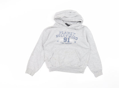Planet Hollywood Boys Grey  Cotton Pullover Hoodie Size 11-12 Years