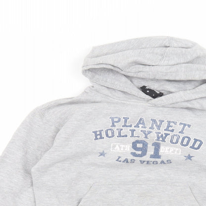 Planet Hollywood Boys Grey  Cotton Pullover Hoodie Size 11-12 Years