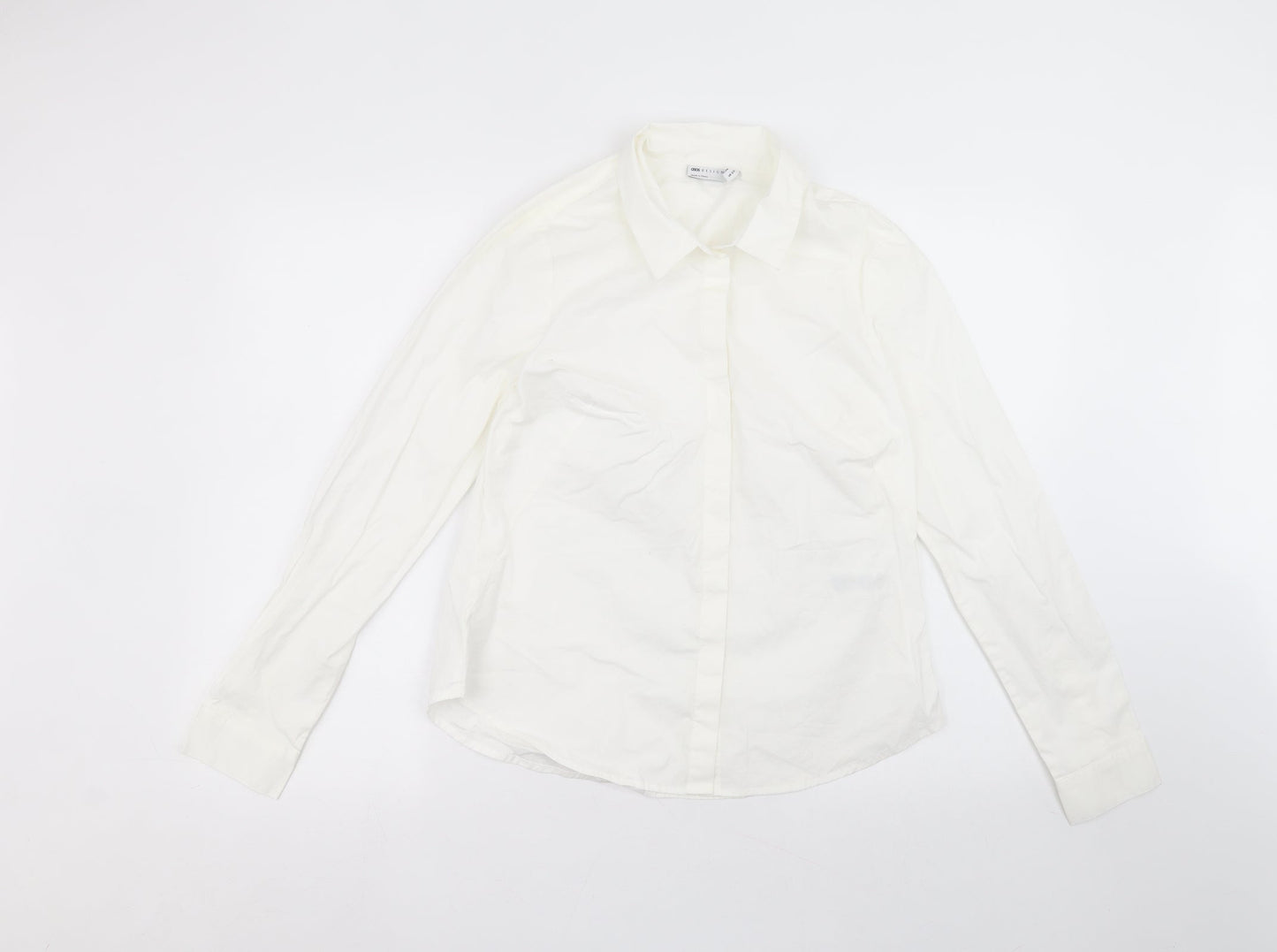 Womens UK Size 12 ASOS White Basic Button-Up
