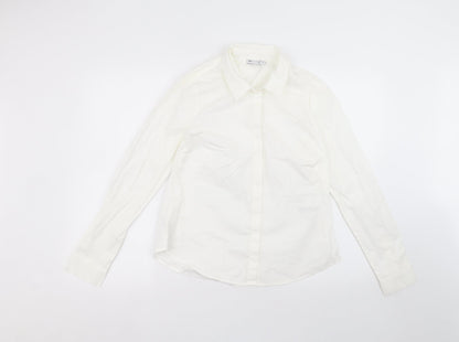 Womens UK Size 12 ASOS White Basic Button-Up