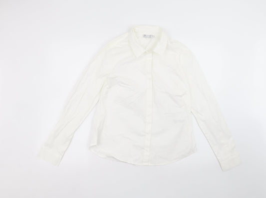 Womens UK Size 12 ASOS White Basic Button-Up