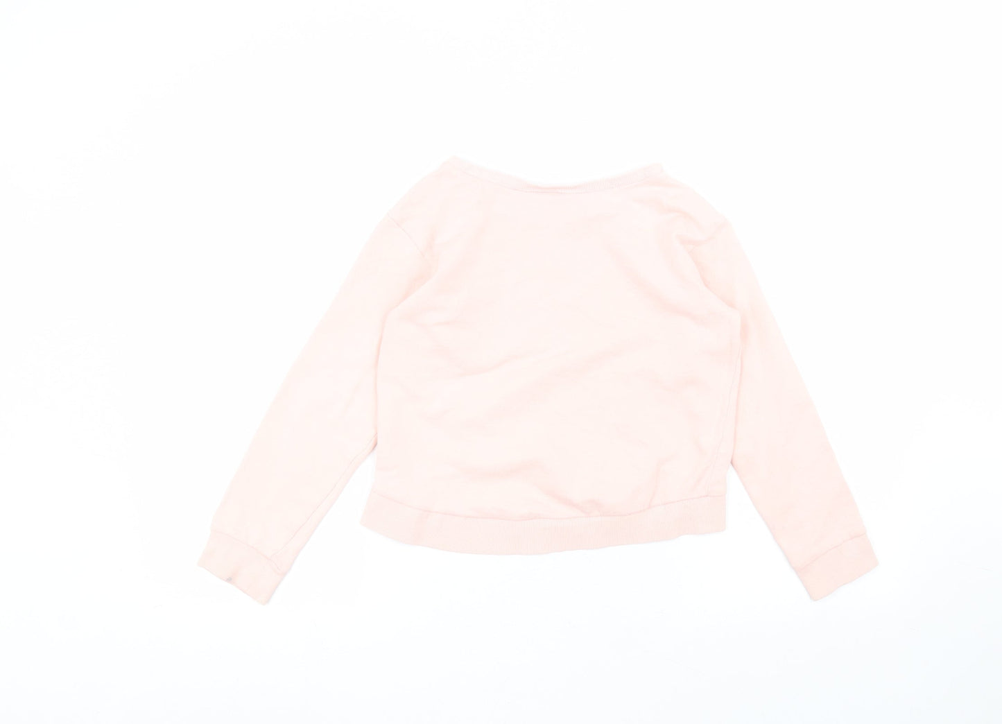 H&M Girls Pink Round Neck  Cotton Pullover Jumper Size 9-10 Years