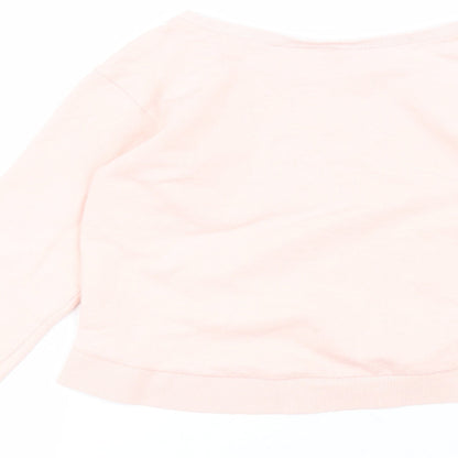 H&M Girls Pink Round Neck  Cotton Pullover Jumper Size 9-10 Years