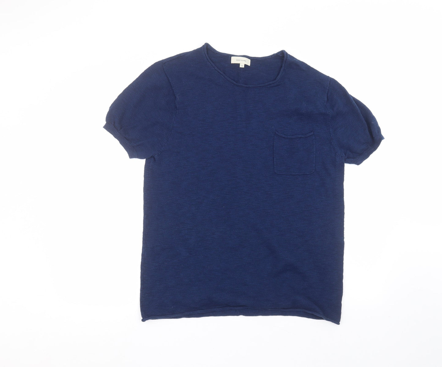 Womens UK Size M River Island Blue Basic T-Shirt