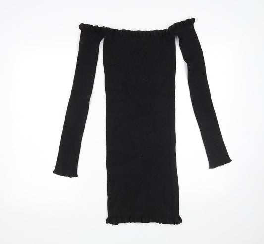 Womens UK Size 12 PRETTYLITTLETHING Black Pullover Jumper