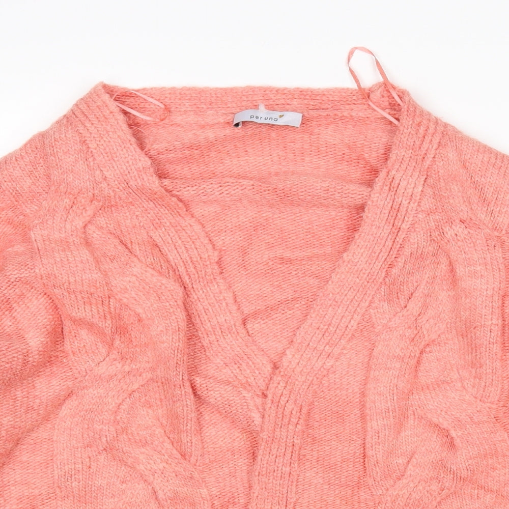 Womens UK Size M M&S Pink Cardigan Jumper