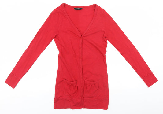Womens UK Size 10 Dorothy Perkins Red Cardigan Jumper