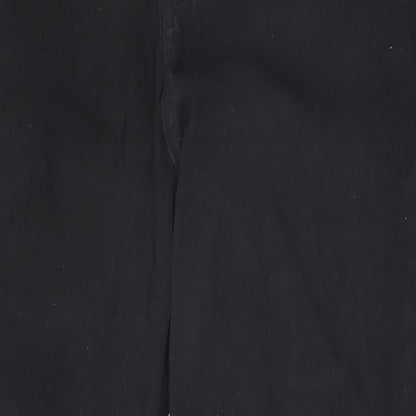 Topshop Womens Black  Cotton Straight Jeans Size 30 in L26 in Regular