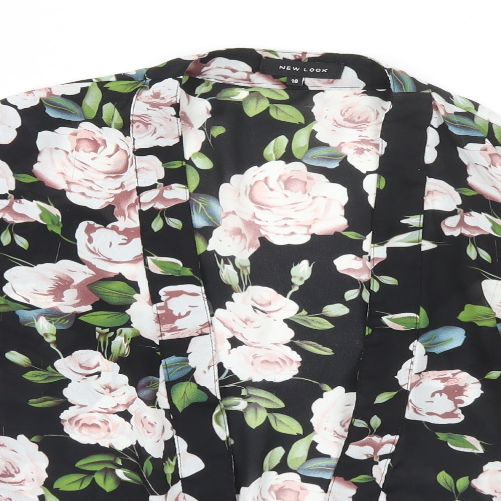 Womens UK Size 10 New Look Black Basic Blouse