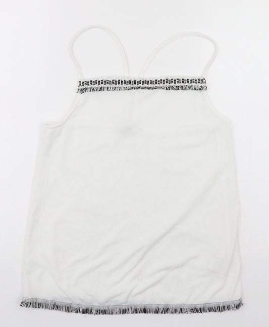 Womens UK Size 10 NEXT White Basic Tank