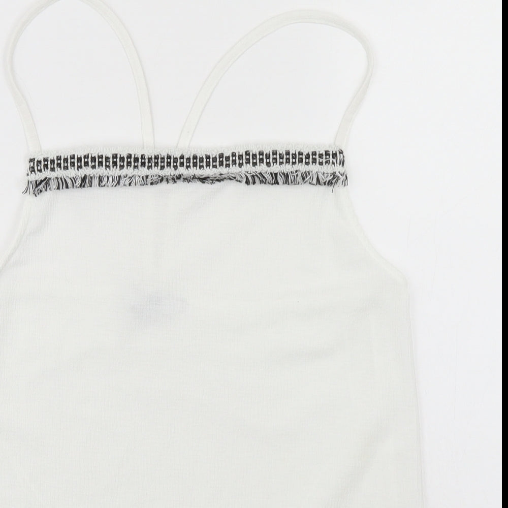Womens UK Size 10 NEXT White Basic Tank