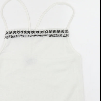 Womens UK Size 10 NEXT White Basic Tank