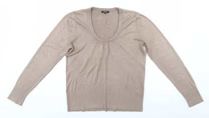 Womens UK Size 16 Papaya Beige Pullover Jumper