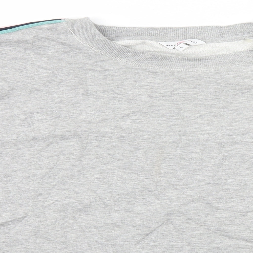 Neon Sheep Mens Grey Round Neck  Cotton Pullover Jumper Size L