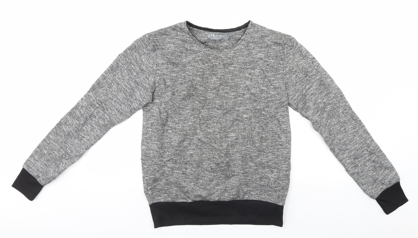 Primark Mens Silver Round Neck  Polyester Pullover Jumper Size S