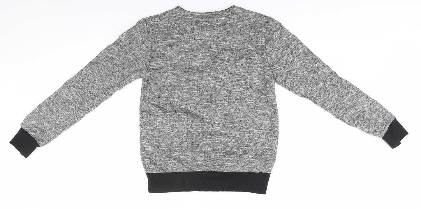 Primark Mens Silver Round Neck  Polyester Pullover Jumper Size S