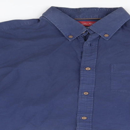 Mens UK Size  Preworn Blue  Button-Up Long Sleeve Casual Shirt