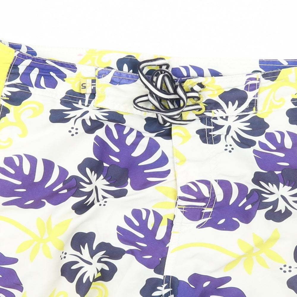 Springfield Mens Multicoloured Floral Polyester Athletic Shorts Size S L6 in Regular