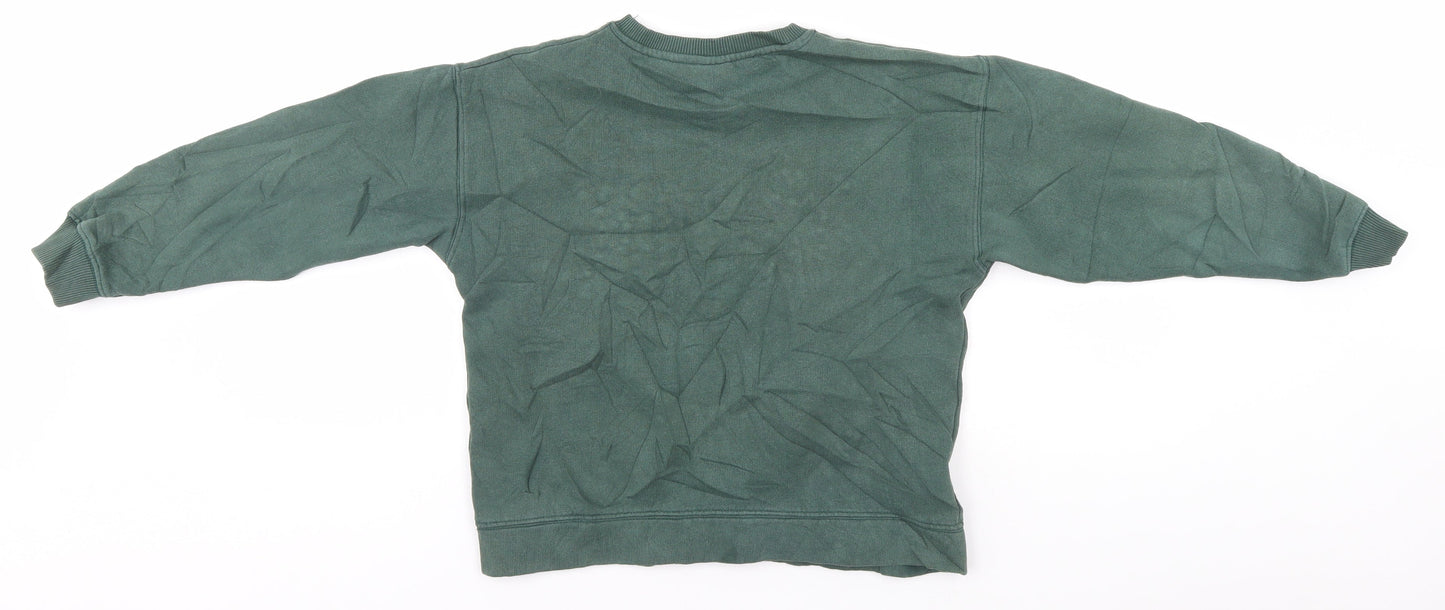 Zara Girls Green Round Neck  Cotton Pullover Jumper Size 11-12 Years