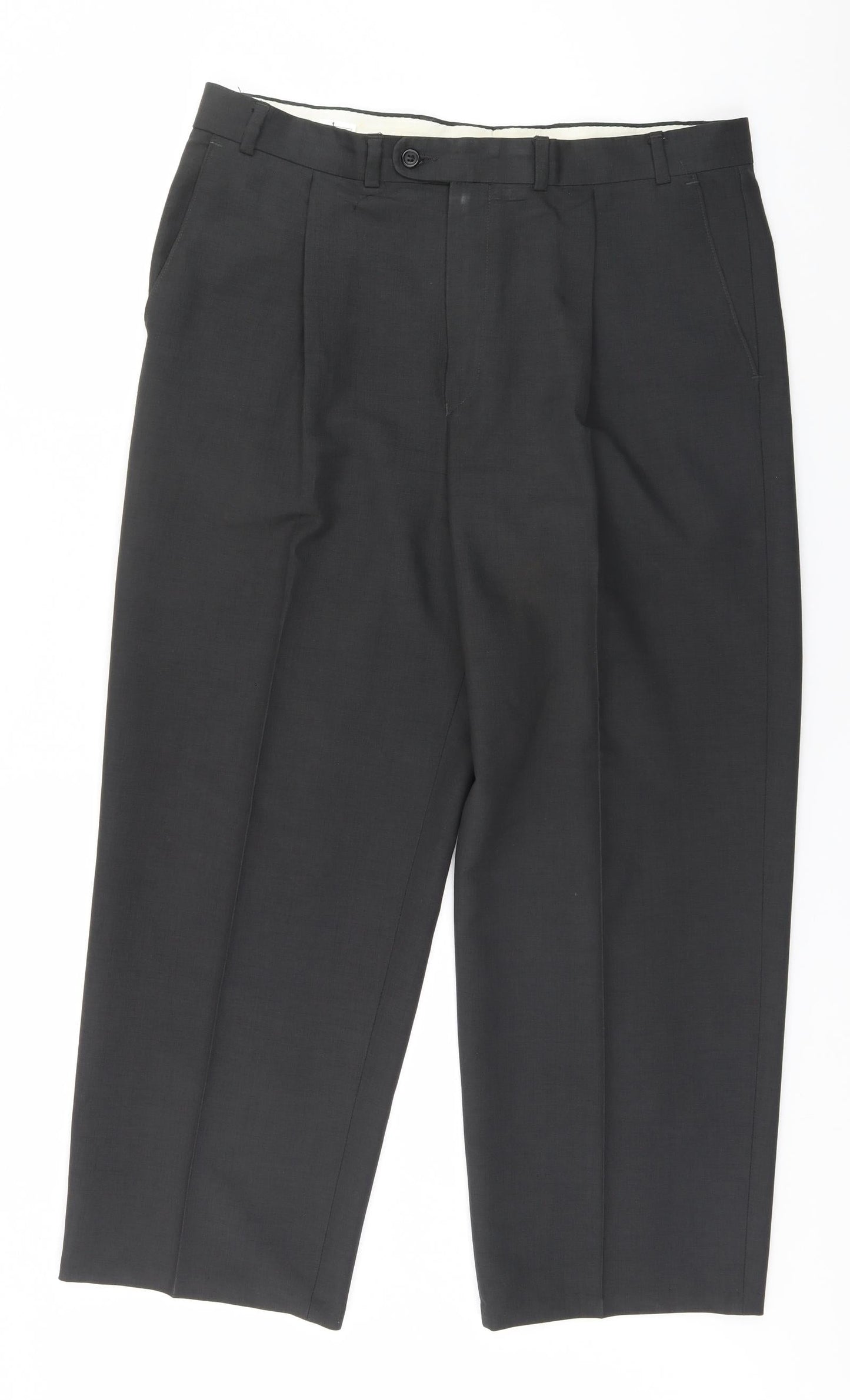 Savatini Mens Grey  Polyester Trousers  Size 36 in L26 in Regular