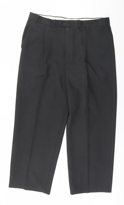 Savatini Mens Grey  Polyester Trousers  Size 36 in L26 in Regular