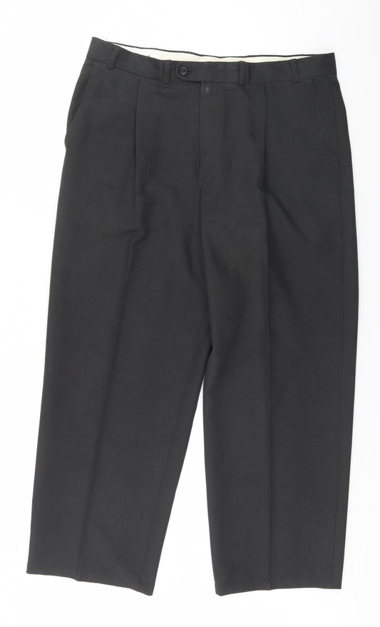 Savatini Mens Grey  Polyester Trousers  Size 36 in L26 in Regular