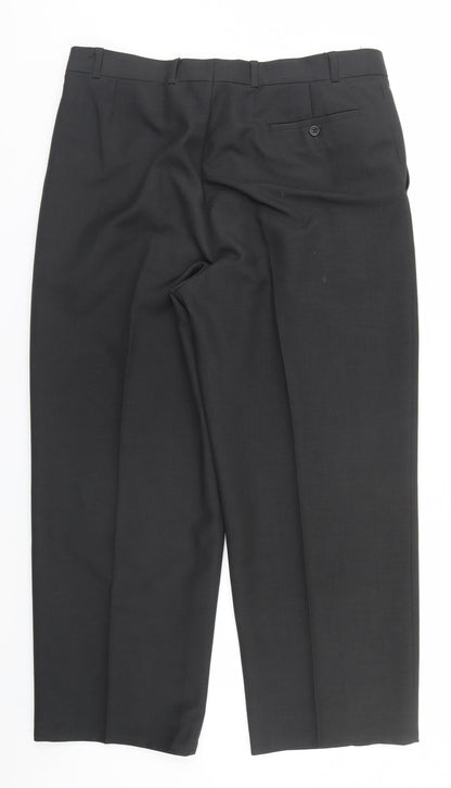 Savatini Mens Grey  Polyester Trousers  Size 36 in L26 in Regular